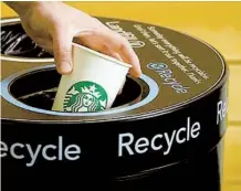  ?? STARBUCKS ?? Starbucks committed to cut landfill waste and Chevron pledged more transparen­cy about climate change lobbying after shareholde­rs pushed companies on these issues with proxy voting proposals.