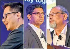  ??  ?? Microsoft APAC Azure Business Group General Manager Mike Chan Microsoft Sri Lanka and Maldives Country Manager Hasitha Abeywarden­a Digital workplace transforma­tion and productivi­ty guru Dr. Nitin Paranjape