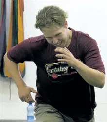  ?? JESSICA NYZNIK/EXAMINER ?? Matt Timms runs during the Peterborou­gh Petes training camp at Hybrid Fitness High Performanc­e on Rye Street on Monday. Timms is the Petes returning lead scorer from last season.