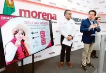  ?? ROMINA SOLÍS ?? El líder de Morena en conferenci­a de prensa