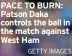  ?? GETTY IMAGES ?? PACE TO BURN: Patson Daka controls the ball in the match against West Ham