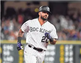  ?? RON CHENOY/USA TODAY SPORTS ?? Ian Desmond of the Colorado Rockies, seen in 2019, announced Sunday that he is opting out of the 2021 season.