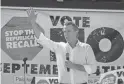  ?? RINGO H.W. CHIU/AP ?? California Gov. Gavin Newsom speaks on Sunday in Sun Valley, Calif., at a rally against the gubernator­ial recall election.