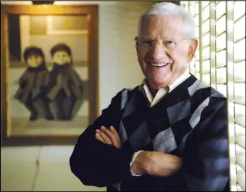  ?? PHOTO BY CHRIS PIZZELLO/INVISION/AP ?? Actor, artist and singer Robert Clary poses for a portrait, on Feb. 26, 2014, in his home studio, in Beverly Hills. Clary, who played a prisoner of war in the TV sitcom “Hogan’s Heroes,” died, Wednesday, of natural causes at his home.