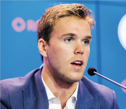  ?? DAVID BLOOM / POSTMEDIA NEWS ?? Art Ross Trophy winner Connor McDavid tallied 100 points in a sterling sophomore season with the Edmonton Oilers.