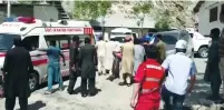  ?? (Reuters) ?? RESPONDERS WHEEL a gurney toward a hospital in Dasu, Pakistan, yesterday.