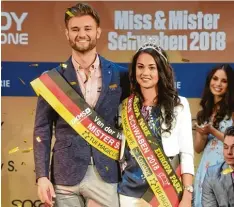  ?? Foto: Andreas Brücken ?? Daniel Lott aus Bad Saulgau und Tanja Drechsel aus Augsburg sind Mister und Miss Schwaben 2018.