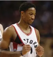  ?? RICK MADONIK/TORONTO STAR ?? NBA scoring leader DeMar DeRozan’s streak of 30-point games was snapped. He finished 7 for 20 from the floor.