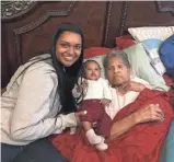  ?? SUBMITTED ?? Caitlyn Lewis, 26, poses for a photo with her baby and grandmothe­r Rosalie Lewis, who was among four family members who died from carbon monoxide poisoning after surviving Hurricane Laura.