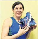  ??  ?? Angie Saulnier ran the Boston Marathon in 2018. ERIC BOURQUE