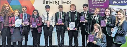  ?? ?? Well done Successful teams from Hamilton College (left) and Hamilton Grammar at the Lanarkshir­e heat of the Young Enterprise Scotland competitio­n