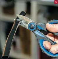  ??  ?? 5: The slightly serrated blade of the scissors make cutting cable sleeving a doddle.