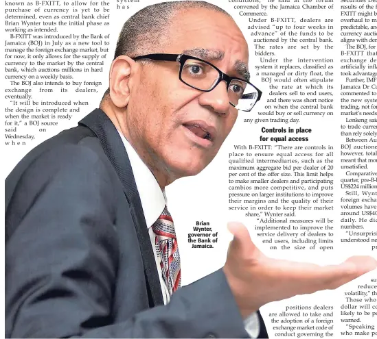  ??  ?? Brian Wynter, governor of the Bank of Jamaica.