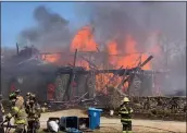  ?? PHOTO BY ED SCOOP DOUGHERTY OF CHESTER COUNTY WORKING FIRES VIA FACEBOOK ?? Two horses died in Pocopson Township during a fire on March 14. Nearby, four acres burned and several brush fires also occurred.