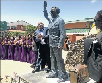  ?? Picture: SUPPLIED ?? TOWERING FIGURE: Premier Phumulo Masualle officially unveils the statue of the ANC’s longest-serving president, Oliver Tambo, in his birth town of Mbizana