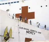  ?? NELVIN C. CEPEDA U-T ?? One sailor aboard the Navy hospital ship Mercy has tested positive for COVID-19.