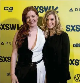  ?? ?? Producer Erin Lee Carr (left) and director Sara Bernstein at the “Stormy SXSW Premiere” at the Stateside Theatre on March 8.