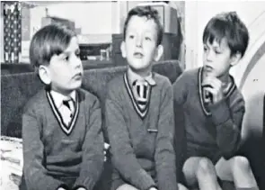  ??  ?? Growing up in public: John, Andrew and Charles, three of the boys who appeared in Seven Up!, the 1964 documentar­y