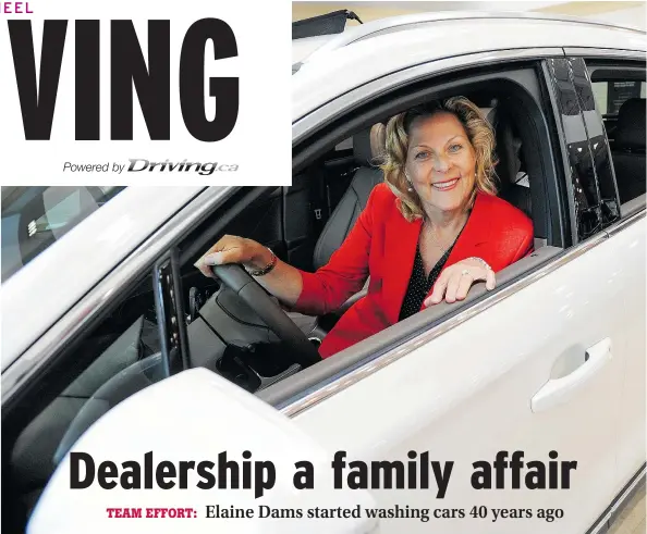  ?? JASON PAYNE/PNG ?? Like most of her peers at high school graduation, Elaine Dams ‘had no idea’ what she wanted to do with her life. Then she landed a job on the lot of her father’s Langley Ford Lincoln dealership, and eventually advanced to her current position as manager.