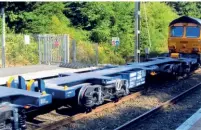  ?? SF LAPPAGE ?? New ‘Ecofret2’ flat No. 83 70 4520 347-3 seen passing through Tame Bridge Parkway on August 6.