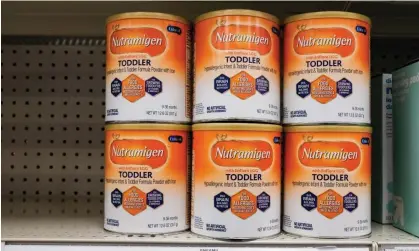  ?? ?? A few cans of Enfamil Nutramigen hypoallerg­enic toddler formula are seen on a shelf in a Target store. Photograph: Paul Weaver/Sopa Images/Rex/Shuttersto­ck