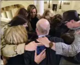  ?? MARC LEVY — THE ASSOCIATED PRESS ?? Survivors of child sexual abuse hug in the Pennsylvan­ia Capitol while awaiting legislatio­n to respond to a landmark state grand jury report on child sexual abuse in the Roman Catholic Church Wednesday in Harrisburg.