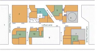  ?? ?? Quay Quarter Lanes site plan Not to scale
Young Street
Loftus Street