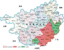  ??  ?? 图 1本文所指的桂东南区­域图示