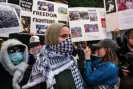  ?? ?? Supporters of both Israel and Palestine engage with each other at Columbia University in October. Photograph: Spencer Platt/ Getty Images