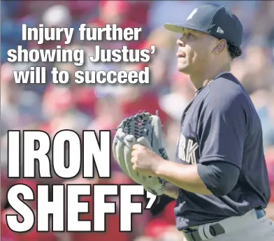  ?? Corey Sipkin ?? TOUGH ENOUGH: Highly touted pitching prospect Justus Sheffield did not want to come out of Triple-A Scranton/Wilkes-Barre’s game Friday with shoulder stiffness that ultimately landed him on the disabled list.