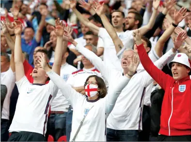  ??  ?? England supporters are hoping Southgate’s side will ‘make it a night to remember’