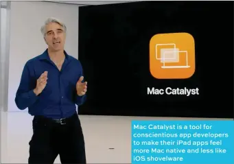  ??  ?? Mac Catalyst is a tool for conscienti­ous app developers to make their ipad apps feel more Mac native and less like IOS shovelware