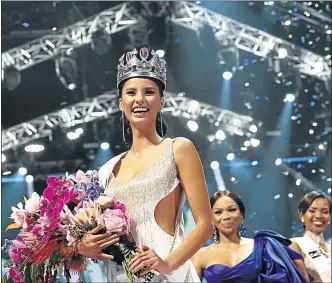  ?? Picture: MASI LOSI ?? STANDING TALL: Tamaryn Green smiles after being crowned Miss SA at Times Square in Pretoria