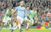  ?? AP ?? Sergio Aguero (in foreground) netted a brace in Manchester City’s 7-0 win over Schalke in the Champions League on Tuesday.