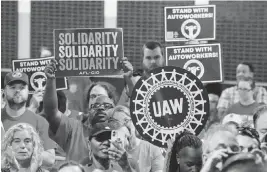 ?? BILL GREENBLATT UPI ?? The United Auto Workers union on Friday called its successful efforts to unionize a Volkswagen plant in Tennessee a ‘historic’ victory.