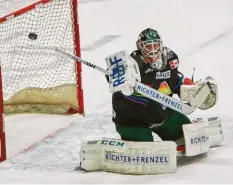  ?? Foto: Siegfried Kerpf ?? Kassierte in seinem ersten Spiel für die Augsburger Panther gleich fünf Gegentore: Neuzugang David Kickert.