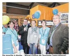  ??  ?? De gauche à droite : Maud (Office de Tourisme Saint-Hilaire), Christophe (animateur), Armelle (Office de Tourisme de Trouville-sur-Mer), Angélique (Office de Tourisme Saint-Hilaire), Jean-Luc Garnier, maire adjoint.