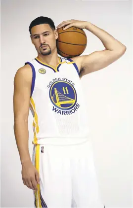  ?? EZRA SHAW/GETTY IMAGES ?? Warriors guard Klay Thompson hopes to improve his rebounding and make more trips to the free throw line this season. “Trying to average five rebounds this year,” he said.