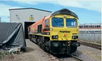  ?? ?? No. 66503 fresh from its rededicati­on at Freightlin­er’s Leeds Midland Road depot on August 9.