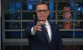  ?? Photograph: YouTube ?? Stephen Colbert: ‘Trump sells something that does terribly yet it makes him billions.’