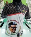  ?? ?? An IFP golf shirt bearing founder Mangosuthu Buthelezi.