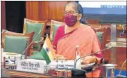  ?? PTI ?? Finance minister Nirmala Sitharaman chaired the 44th GST Council meeting on Saturday.