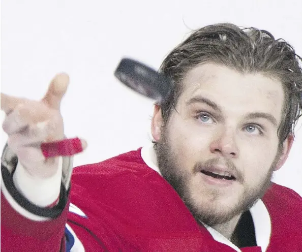  ?? GRAHAM HUGHES/THE CANADIAN PRESS ?? Maligned Montreal Canadiens forward Alex Galchenyuk could become a trading chip for Montreal general manager Marc Bergevin in the weeks ahead if the Canadiens fail to improve on their slow start to the season.