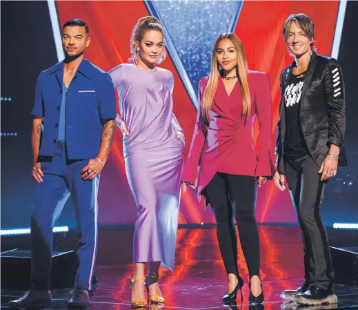 ?? ?? TURN IT UP: From left, Guy Sebastian, Rita Ora, Jessica Mauboy and Keith Urban are back for a new season of talent show
TheVoiceAu­stralia.