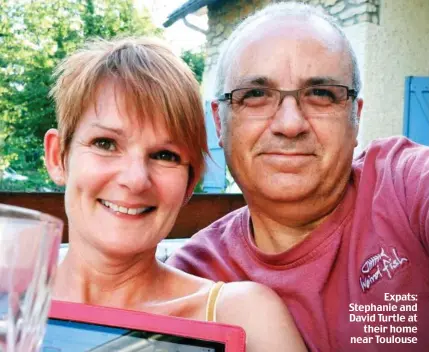  ??  ?? Expats: Stephanie and David Turtle at their home near Toulouse