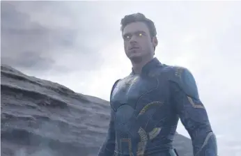 ?? ?? Richard Madden’s Ikaris as an Eternal being can shoot cosmic rays from his eyes like Superman
