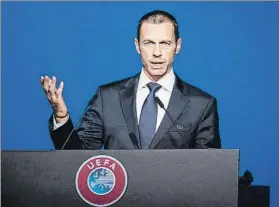  ?? FOTO: EFE ?? Aleksander Ceferin, presidente de la UEFA ante un reunión trascenden­tal