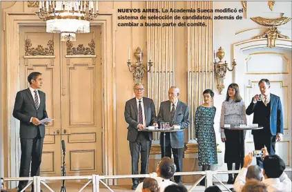  ??  ?? NUEVOS AIRES. La Academia Sueca modificó el sistema de selección de candidatos, además de cambiar a buena parte del comité.