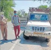  ?? HT FILE ?? A police checkpost at the Rajasthan border in Fazilka district.
