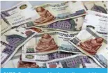  ?? ?? CAIRO: Egyptian pound banknotes lie on a table on March 6, 2024 in Cairo, after Egypt’s central bank announced it will allow the exchange rate to be set by the market. — AFP